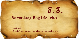 Boronkay Boglárka névjegykártya